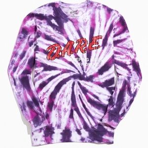 NWT D.A.R.E. DARE Tie Dye Crew Neck Sweatshirt